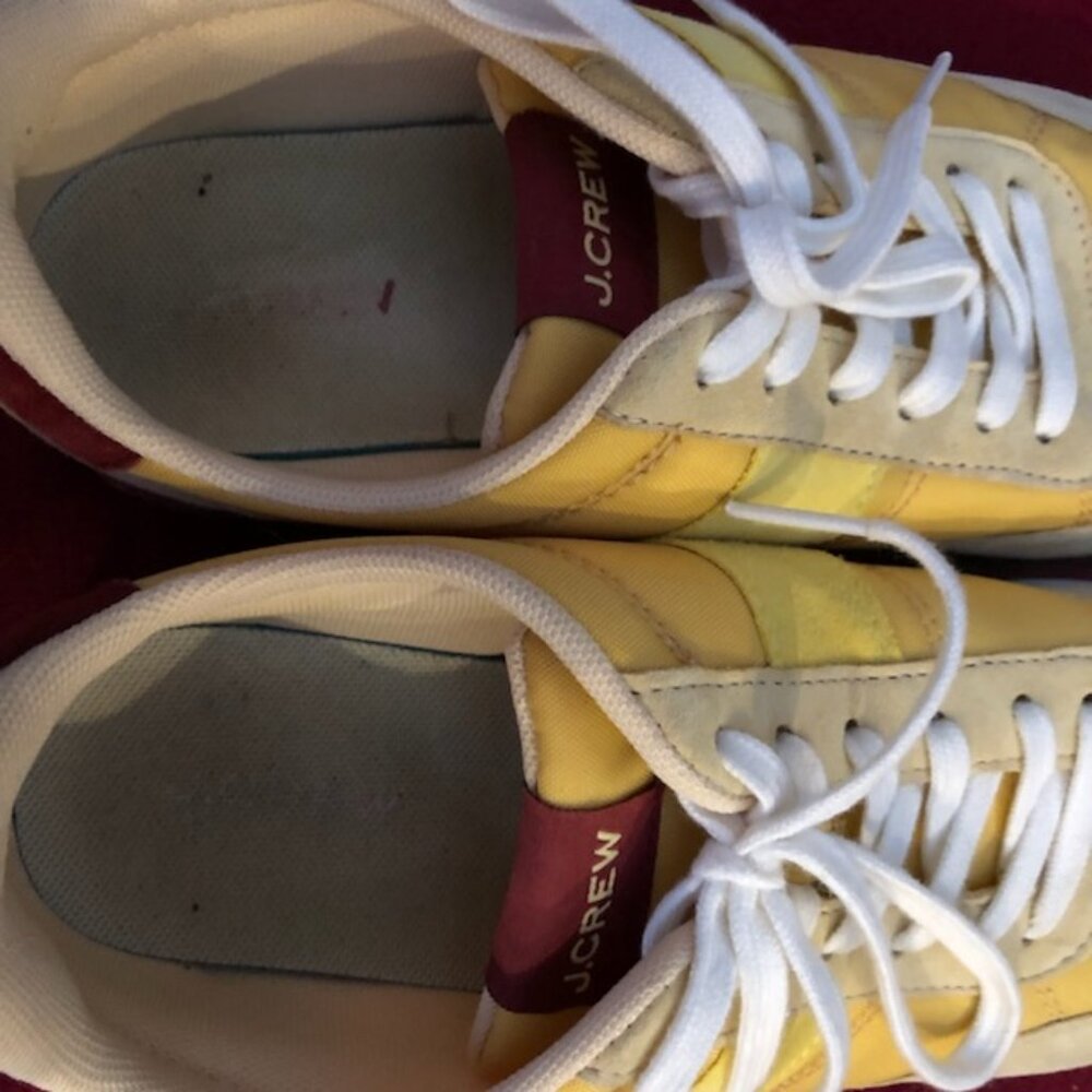 J. Crew Women's Suede Sneakers Trainers Yellow Colorblock , Size 8H - Picture 3 of 5